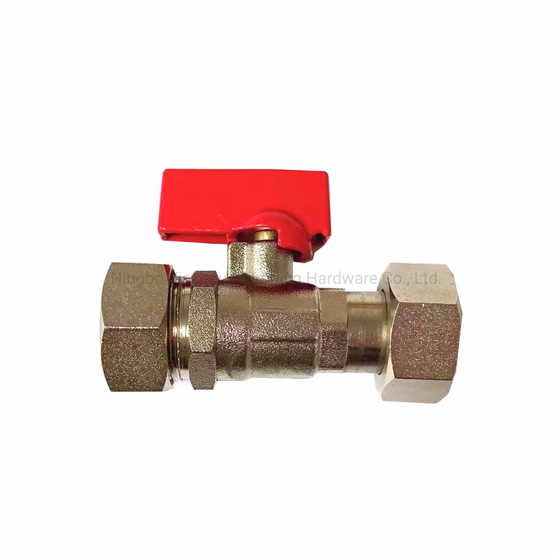 Nickel Plated Brass Water Meter Ball Valve with Swivel Nut and Pex Tube ...